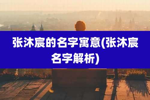 张沐宸的名字寓意(张沐宸名字解析)