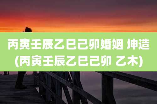 丙寅壬辰乙巳己卯婚姻 坤造(丙寅壬辰乙巳己卯 乙木)