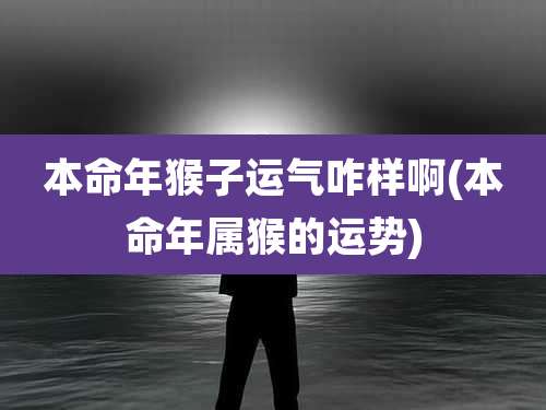 本命年猴子运气咋样啊(本命年属猴的运势)