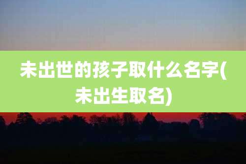 未出世的孩子取什么名字(未出生取名)