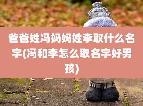 爸爸姓冯妈妈姓李取什么名字(冯和李怎么取名字好男孩)