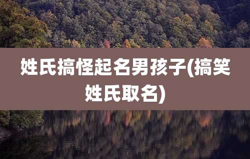 姓氏搞怪起名男孩子(搞笑姓氏取名)