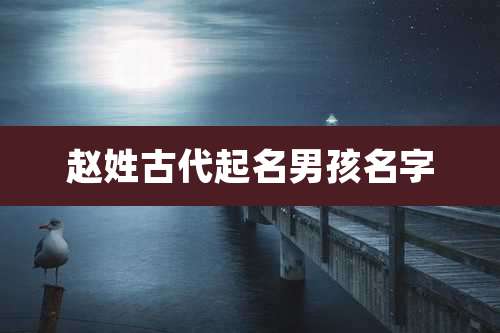 赵姓古代起名男孩名字