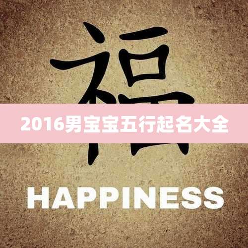 2016男宝宝五行起名大全