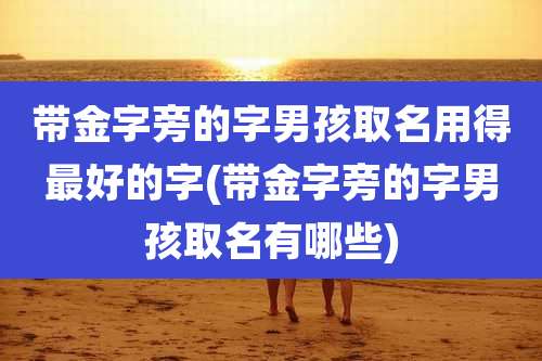 带金字旁的字男孩取名用得最好的字(带金字旁的字男孩取名有哪些)