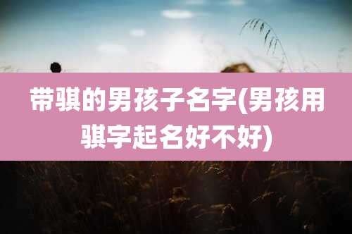 带骐的男孩子名字(男孩用骐字起名好不好)