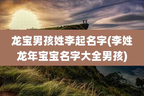 龙宝男孩姓李起名字(李姓龙年宝宝名字大全男孩)