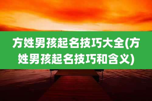 方姓男孩起名技巧大全(方姓男孩起名技巧和含义)