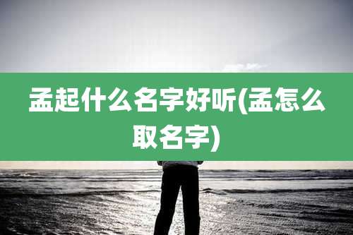 孟起什么名字好听(孟怎么取名字)