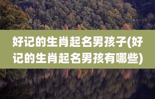 好记的生肖起名男孩子(好记的生肖起名男孩有哪些)