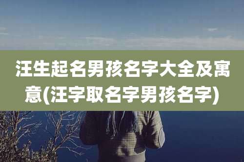 汪生起名男孩名字大全及寓意(汪字取名字男孩名字)