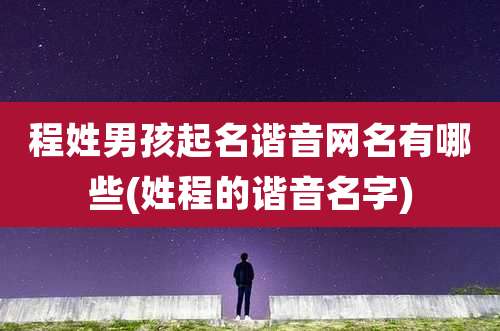 程姓男孩起名谐音网名有哪些(姓程的谐音名字)