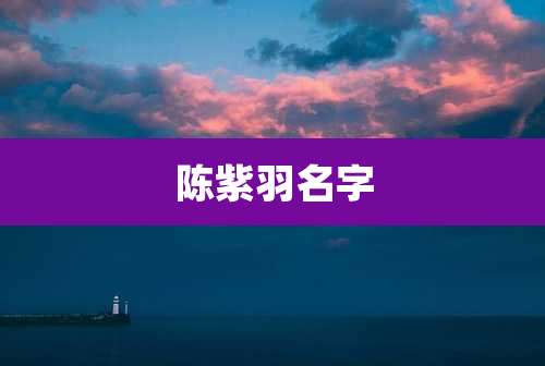 陈紫羽名字