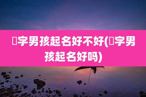 翾字男孩起名好不好(楒字男孩起名好吗)