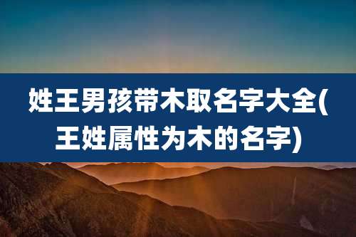 姓王男孩带木取名字大全(王姓属性为木的名字)