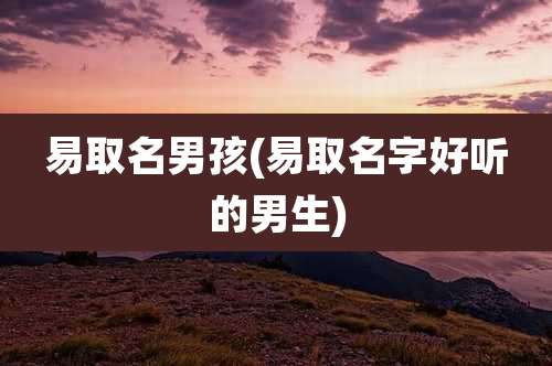 易取名男孩(易取名字好听的男生)