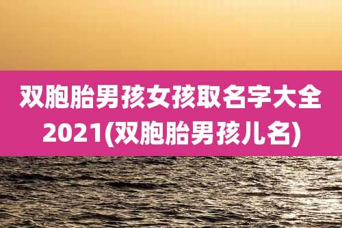 双胞胎男孩女孩取名字大全2021(双胞胎男孩儿名)