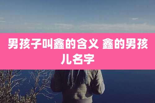 男孩子叫鑫的含义 鑫的男孩儿名字