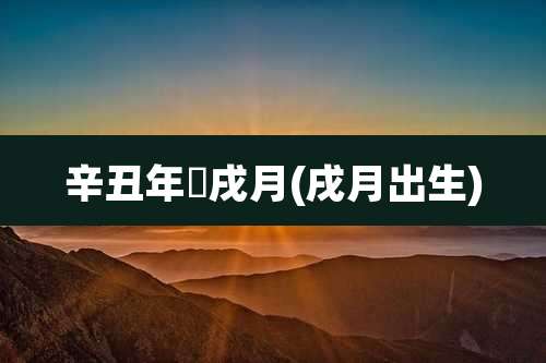 辛丑年戉戌月(戌月出生)