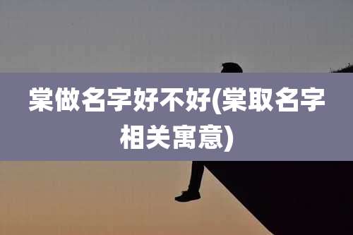 棠做名字好不好(棠取名字相关寓意)