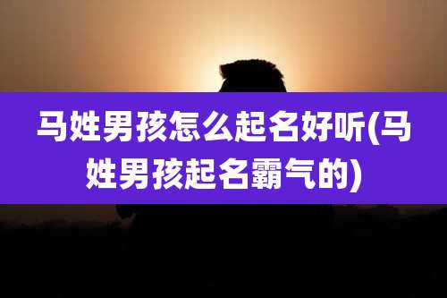 马姓男孩怎么起名好听(马姓男孩起名霸气的)