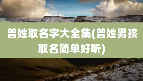 曾姓取名字大全集(曾姓男孩取名简单好听)
