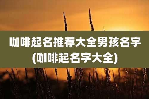 咖啡起名推荐大全男孩名字(咖啡起名字大全)