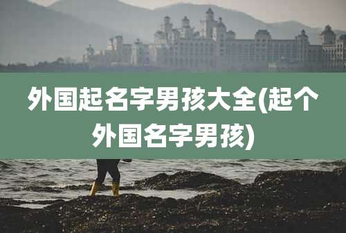 外国起名字男孩大全(起个外国名字男孩)