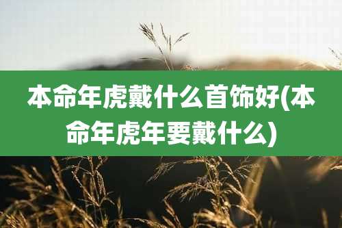 本命年虎戴什么首饰好(本命年虎年要戴什么)