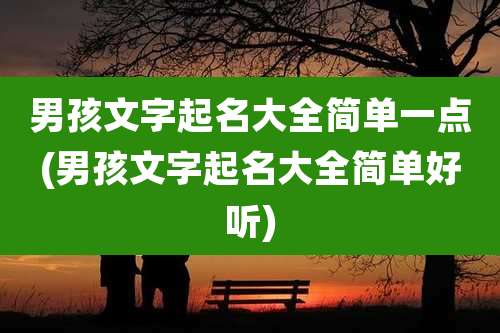 男孩文字起名大全简单一点(男孩文字起名大全简单好听)