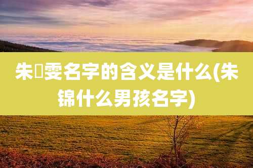 朱璟雯名字的含义是什么(朱锦什么男孩名字)