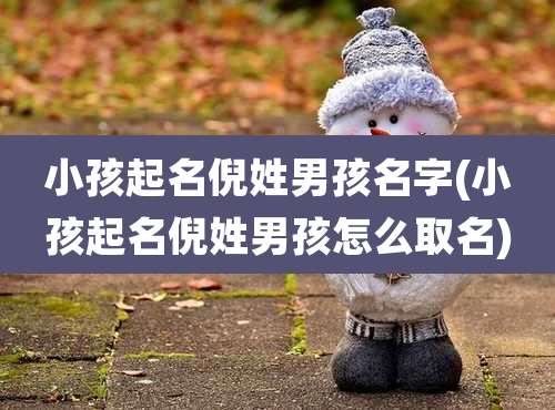 小孩起名倪姓男孩名字(小孩起名倪姓男孩怎么取名)