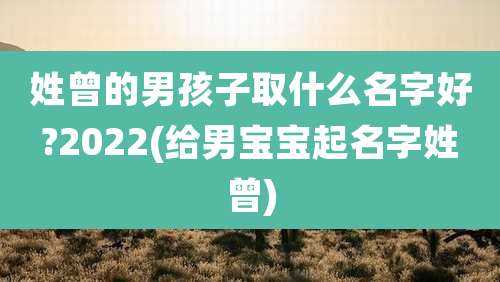 姓曾的男孩子取什么名字好?2022(给男宝宝起名字姓曾)