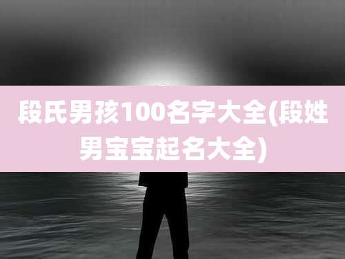 段氏男孩100名字大全(段姓男宝宝起名大全)