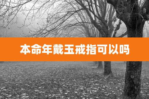 本命年戴玉戒指可以吗