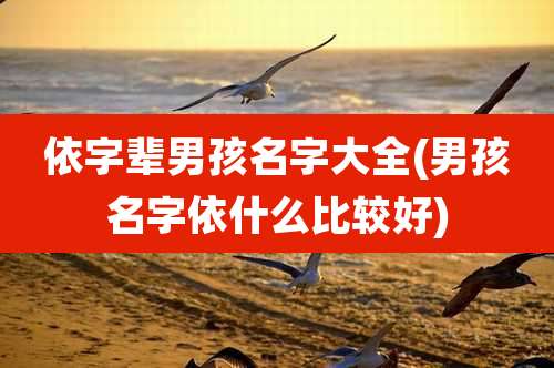 依字辈男孩名字大全(男孩名字依什么比较好)