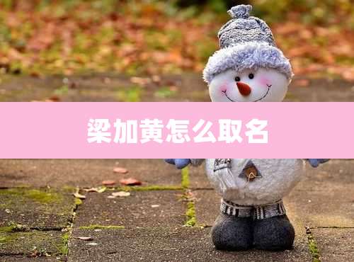 梁加黄怎么取名