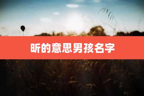 昕的意思男孩名字