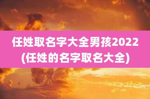 任姓取名字大全男孩2022(任姓的名字取名大全)