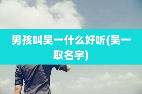 男孩叫吴一什么好听(吴一取名字)