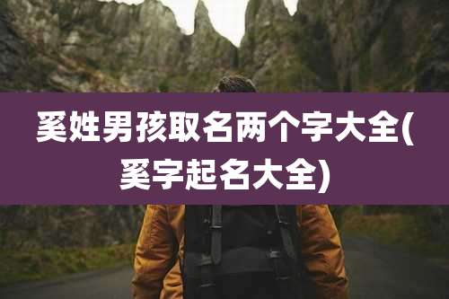 奚姓男孩取名两个字大全(奚字起名大全)