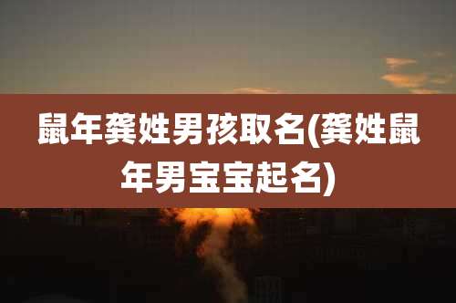 鼠年龚姓男孩取名(龚姓鼠年男宝宝起名)