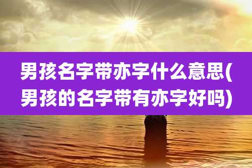 男孩名字带亦字什么意思(男孩的名字带有亦字好吗)