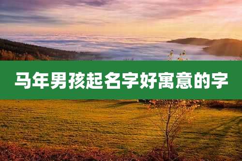 马年男孩起名字好寓意的字