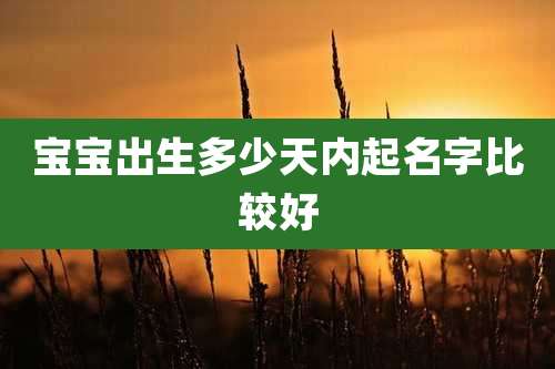 宝宝出生多少天内起名字比较好