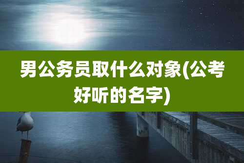 男公务员取什么对象(公考好听的名字)