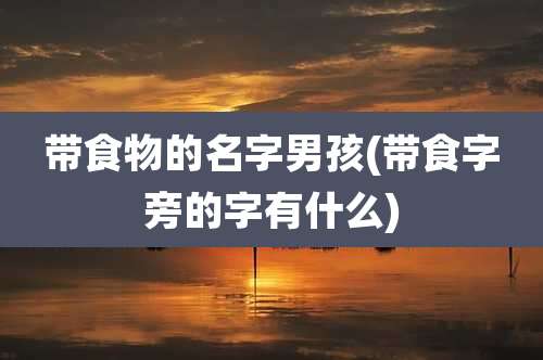 带食物的名字男孩(带食字旁的字有什么)
