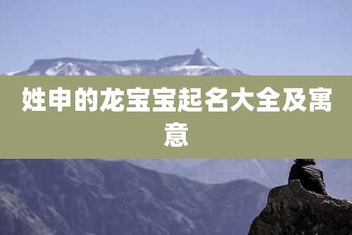 姓申的龙宝宝起名大全及寓意