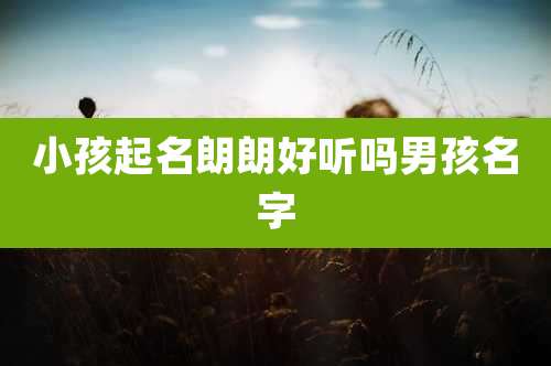 小孩起名朗朗好听吗男孩名字