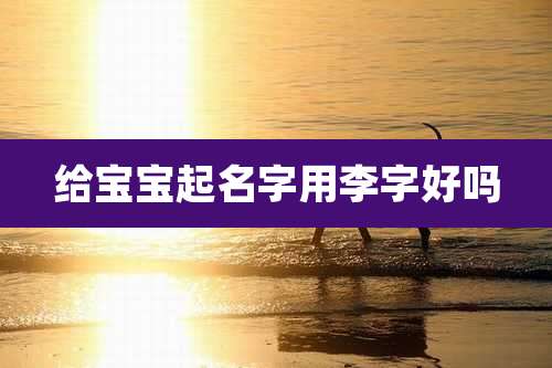 给宝宝起名字用李字好吗